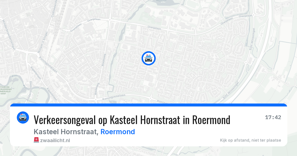 Verkeersongeval op Kasteel Hornstraat in Roermond — 27 jul 2026