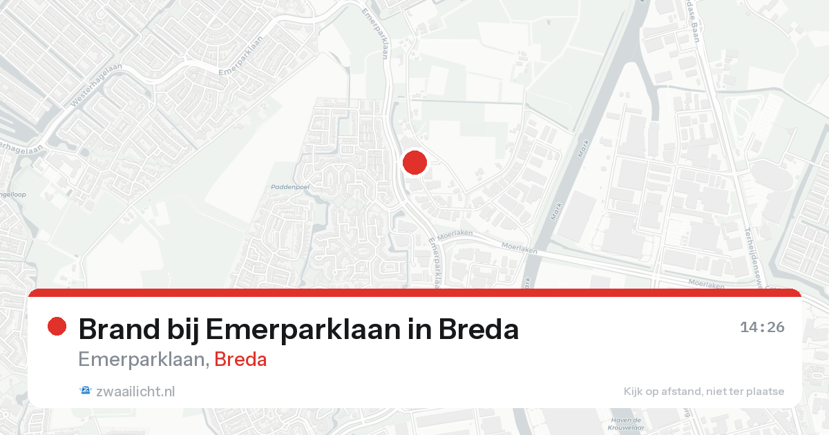 Brand bij Emerparklaan in Breda — 15 aug 2026