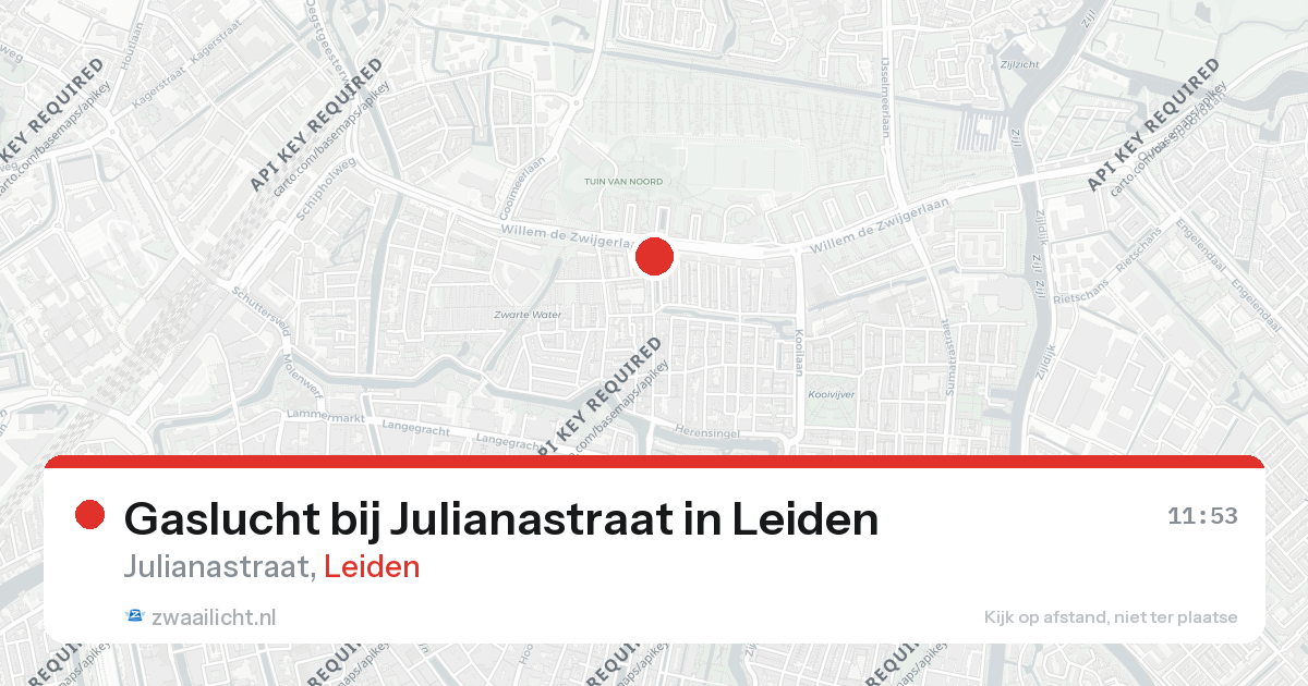 Gaslucht bij Julianastraat in Leiden — 26 feb 2026