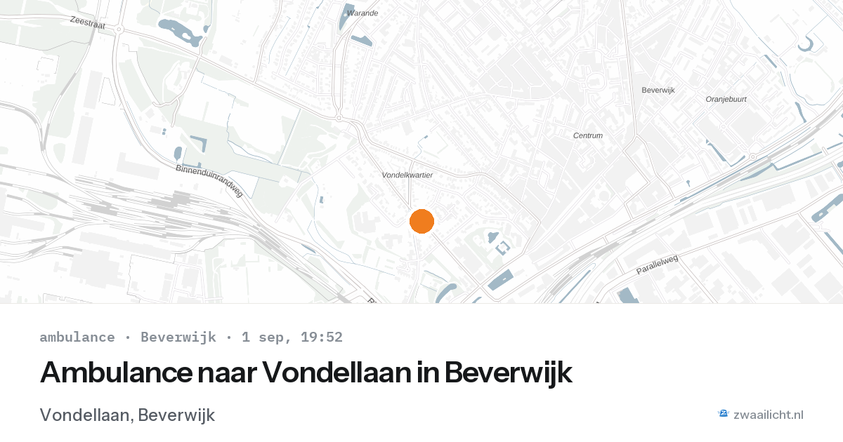 Ambulance naar Vondellaan in Beverwijk — 1 sep 2026