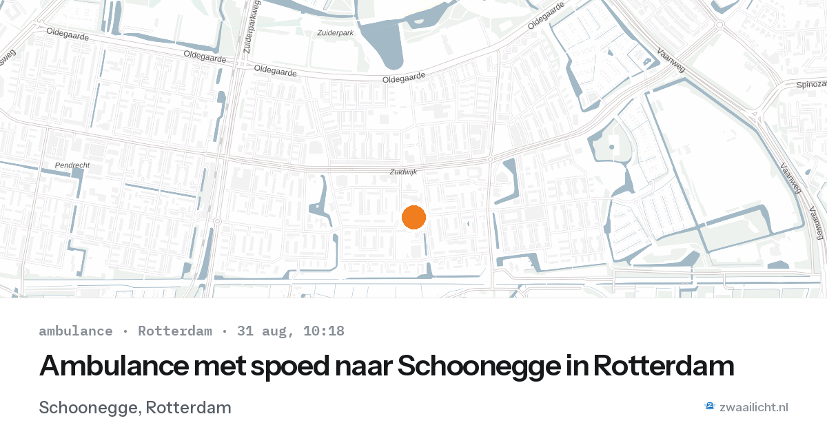 Ambulance met spoed naar Schoonegge in Rotterdam — 31 aug 2026