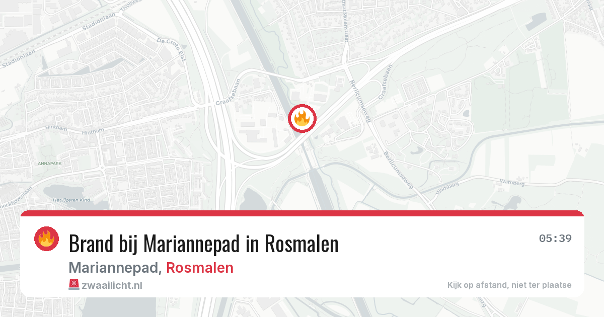 Brand bij Mariannepad in Rosmalen — 17 jul 2026