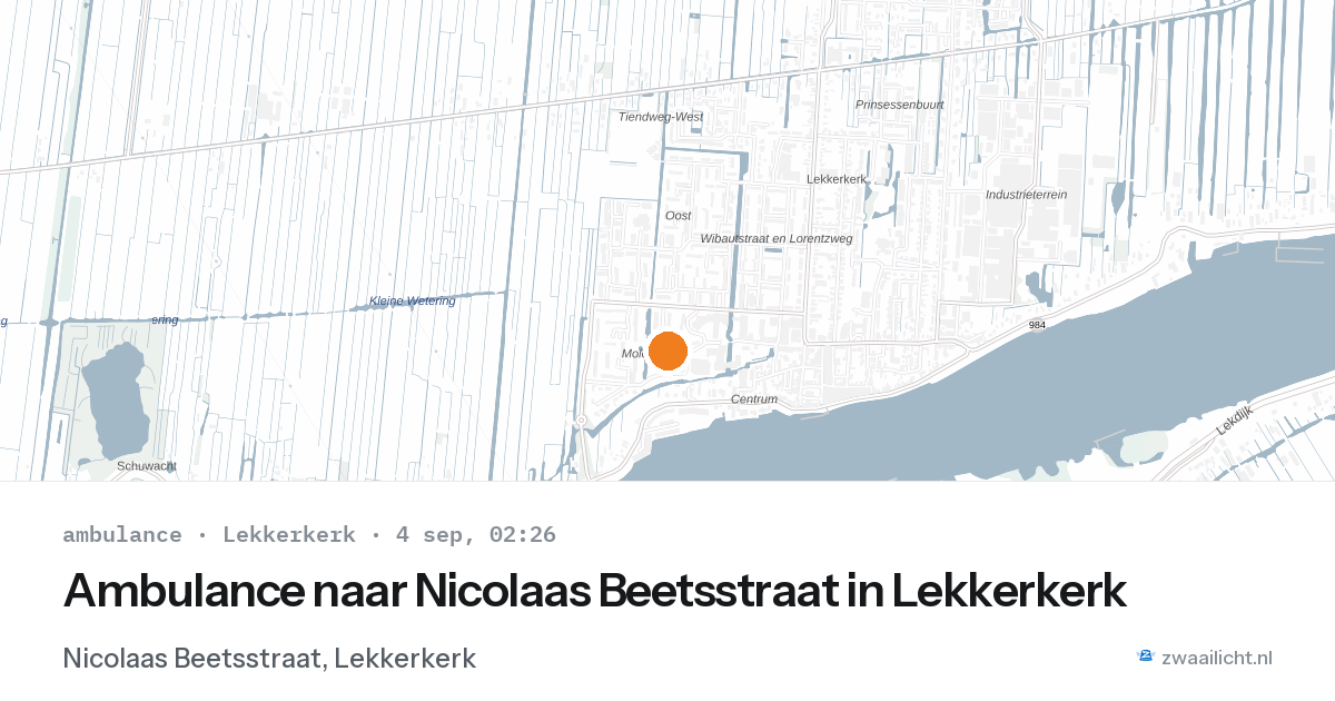 Ambulance naar Nicolaas Beetsstraat in Lekkerkerk — 4 sep 2026