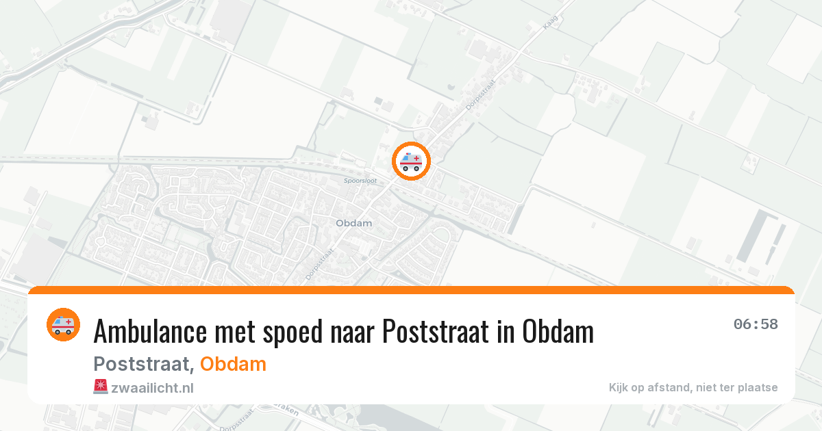Ambulance met spoed naar Poststraat in Obdam — 31 mei 2026