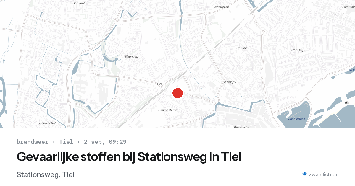 Gevaarlijke stoffen bij Stationsweg in Tiel — 2 sep 2026