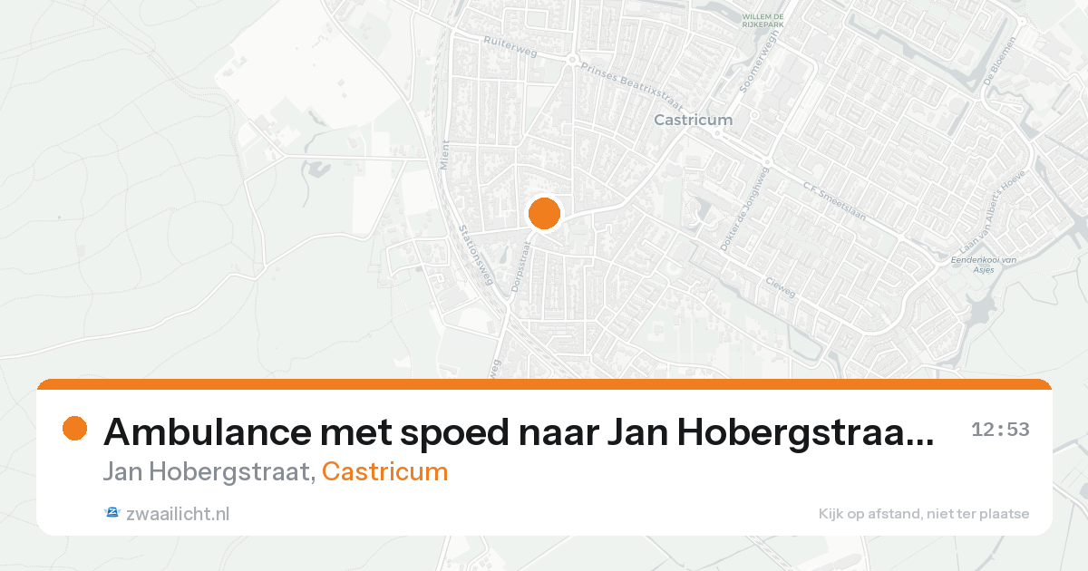 Ambulance met spoed naar Jan Hobergstraat in Castricum — 30 mei 2026