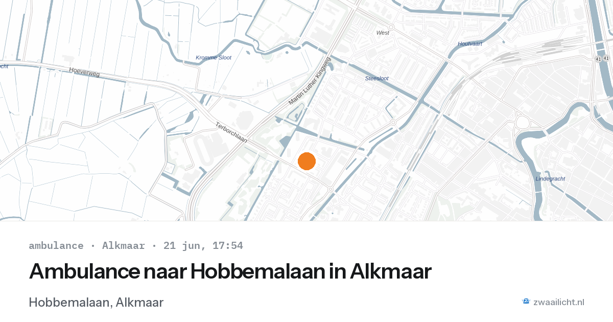 Ambulance naar Hobbemalaan in Alkmaar — 21 jun 2026