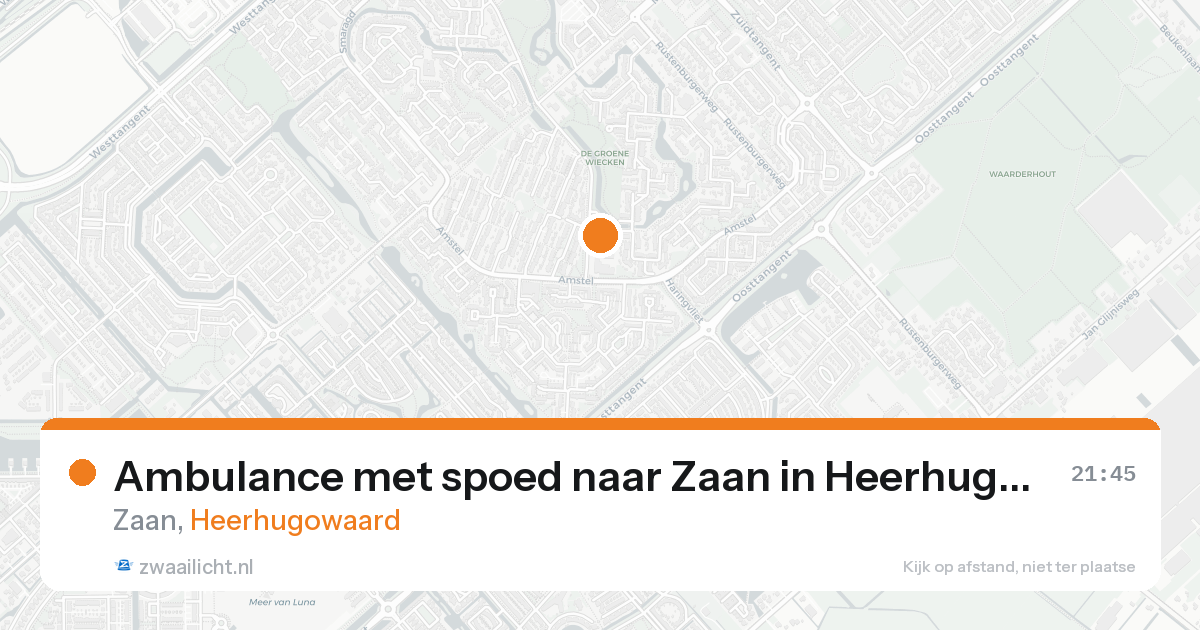 Ambulance met spoed naar Zaan in Heerhugowaard — 15 aug 2026