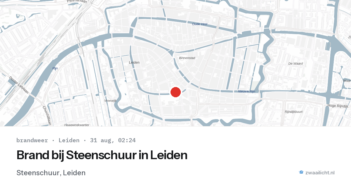 Brand bij Steenschuur in Leiden — 31 aug 2026