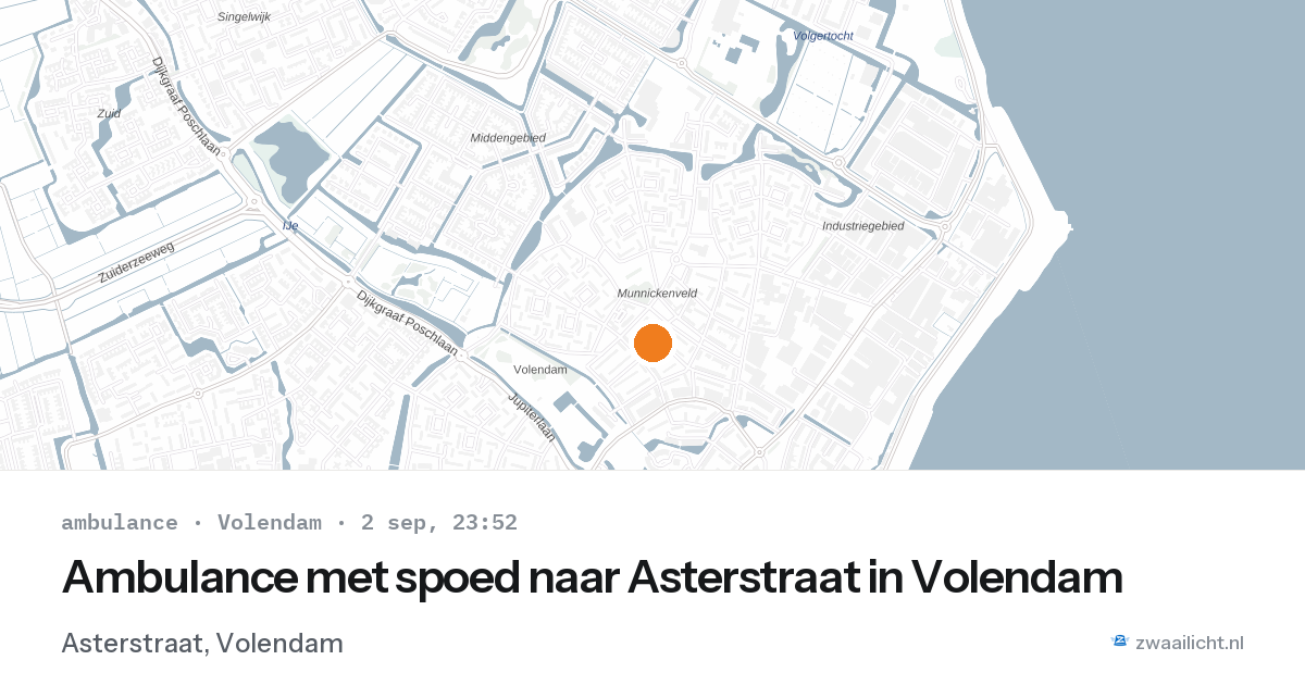 Ambulance met spoed naar Asterstraat in Volendam — 2 sep 2026