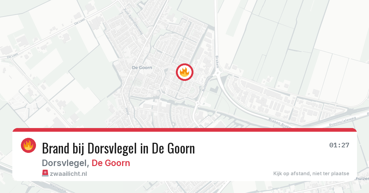 Brand bij Dorsvlegel in De Goorn — 19 jul 2026