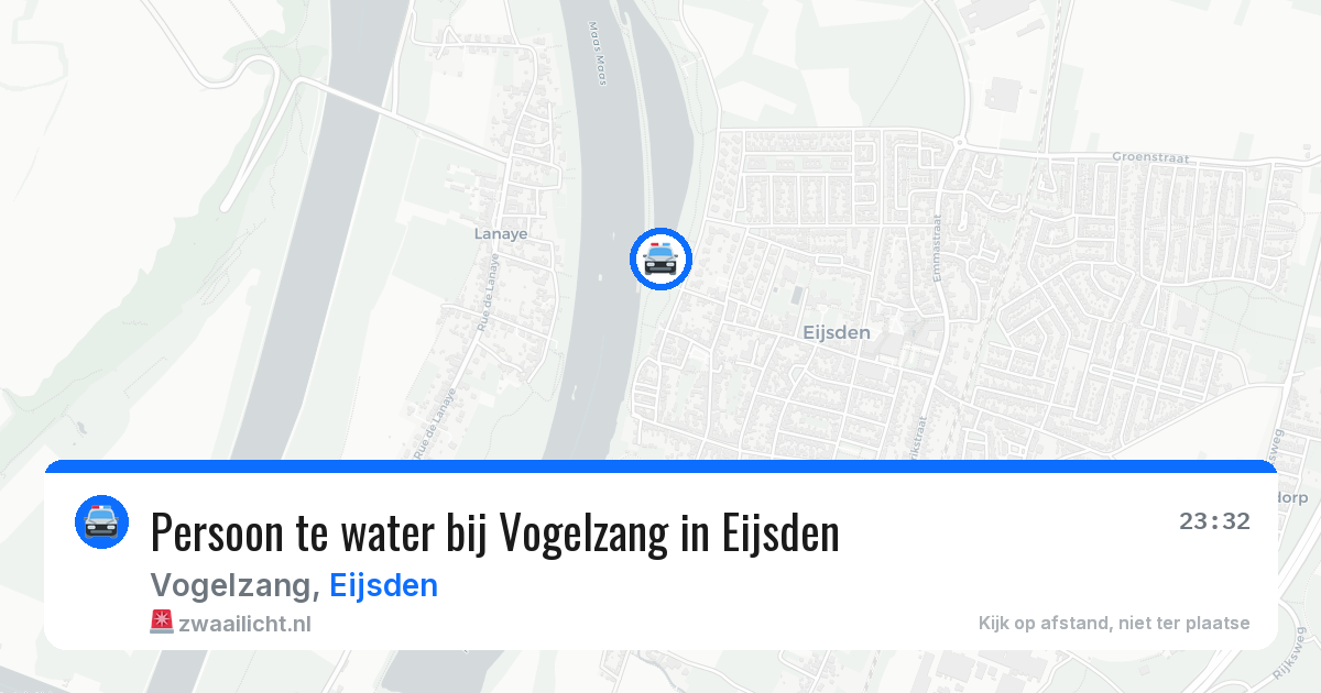 Persoon te water bij Vogelzang in Eijsden — 23 jun 2026