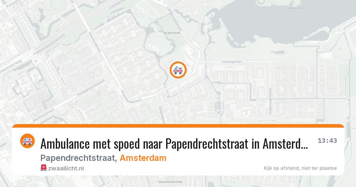 Ambulance met spoed naar Papendrechtstraat in Amsterdam — 4 apr 2026