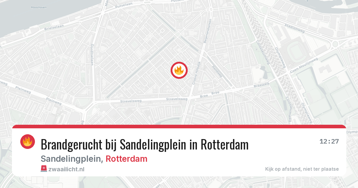 Brandgerucht bij Sandelingplein in Rotterdam — 4 mei 2026