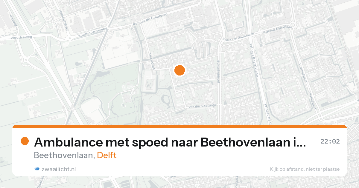 Ambulance met spoed naar Beethovenlaan in Delft — 21 aug 2026