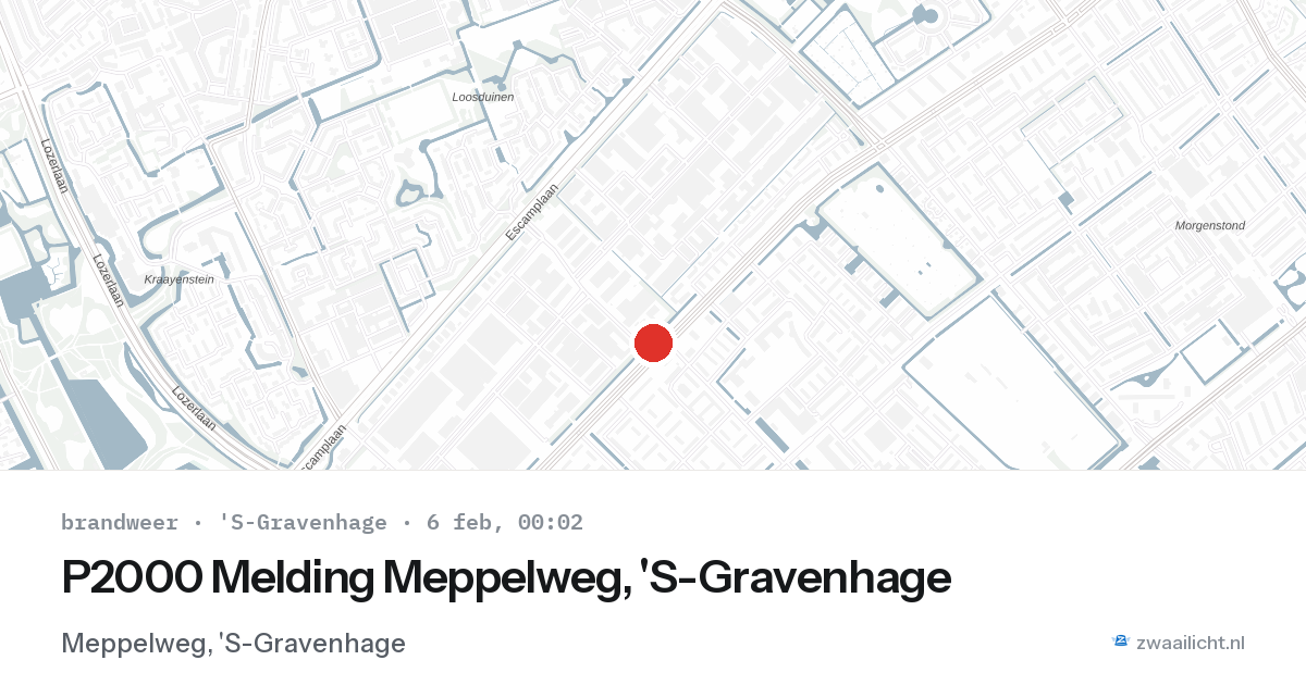 P2000 Melding Meppelweg, 'S-Gravenhage — 5 feb 2026