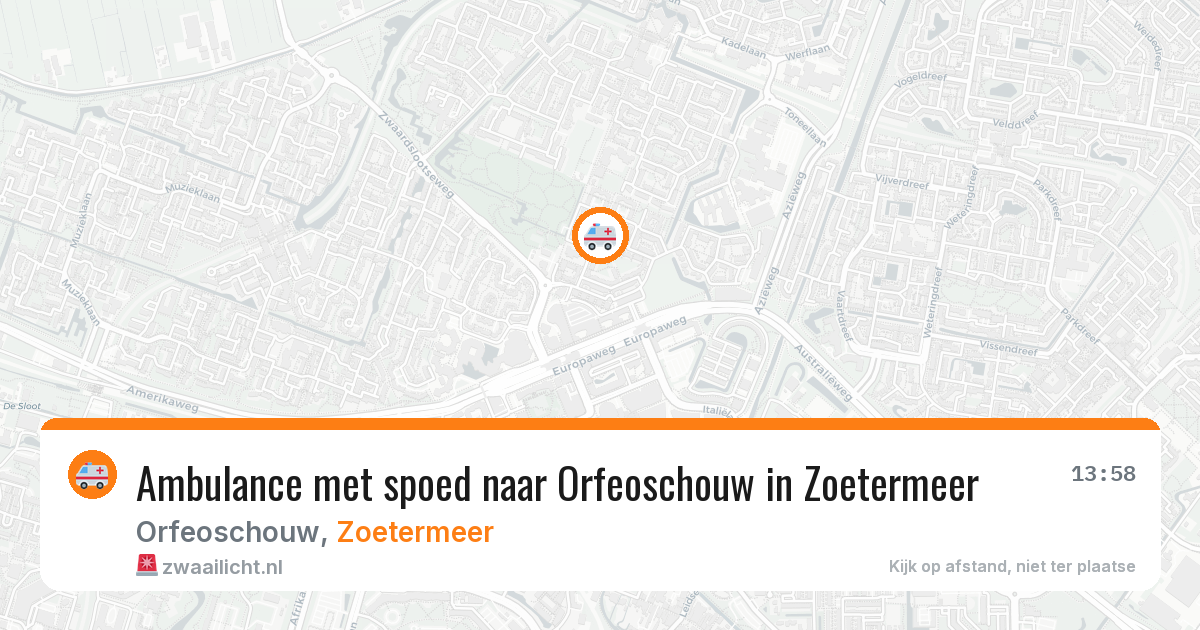 Ambulance met spoed naar Orfeoschouw in Zoetermeer — 18 mei 2026