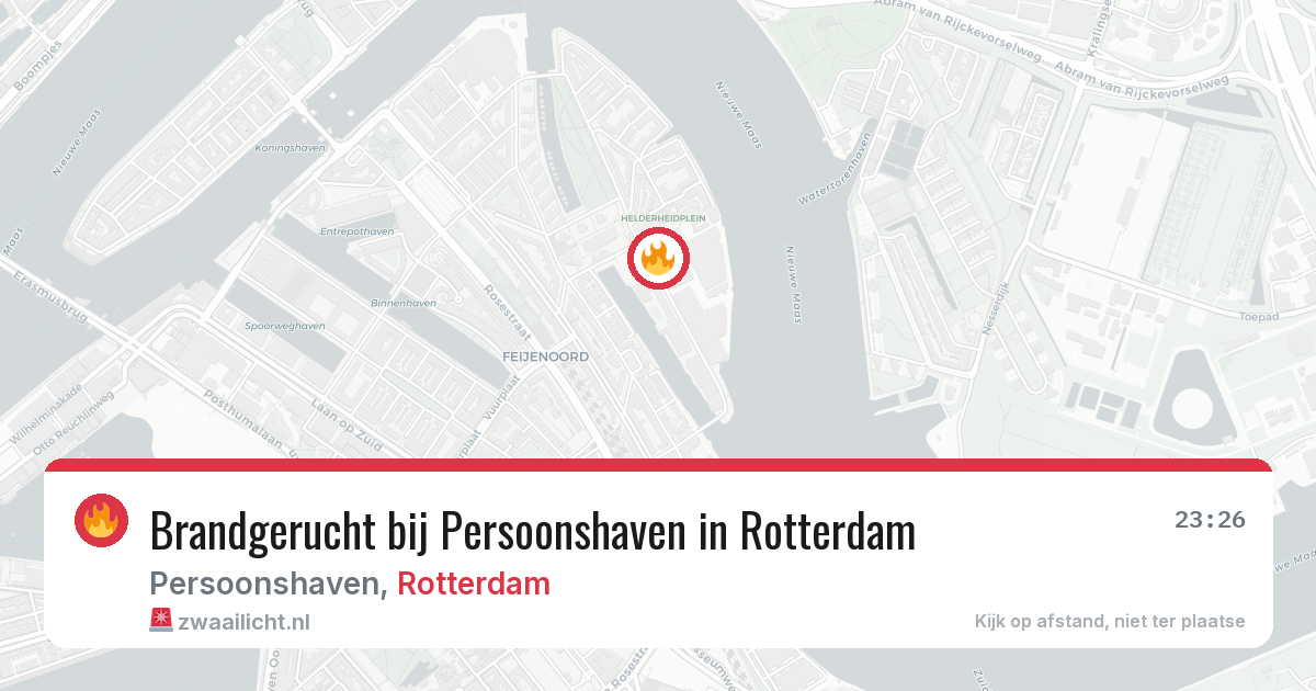 Brandgerucht bij Persoonshaven in Rotterdam — 6 jul 2026