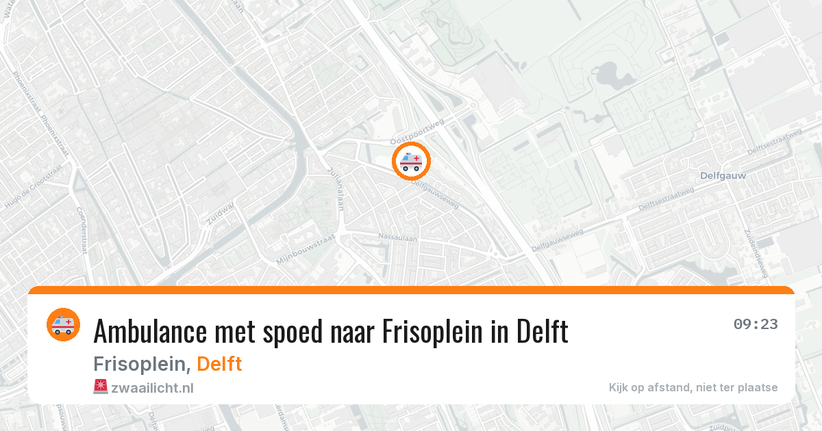 Ambulance met spoed naar Frisoplein in Delft — 27 mrt 2026