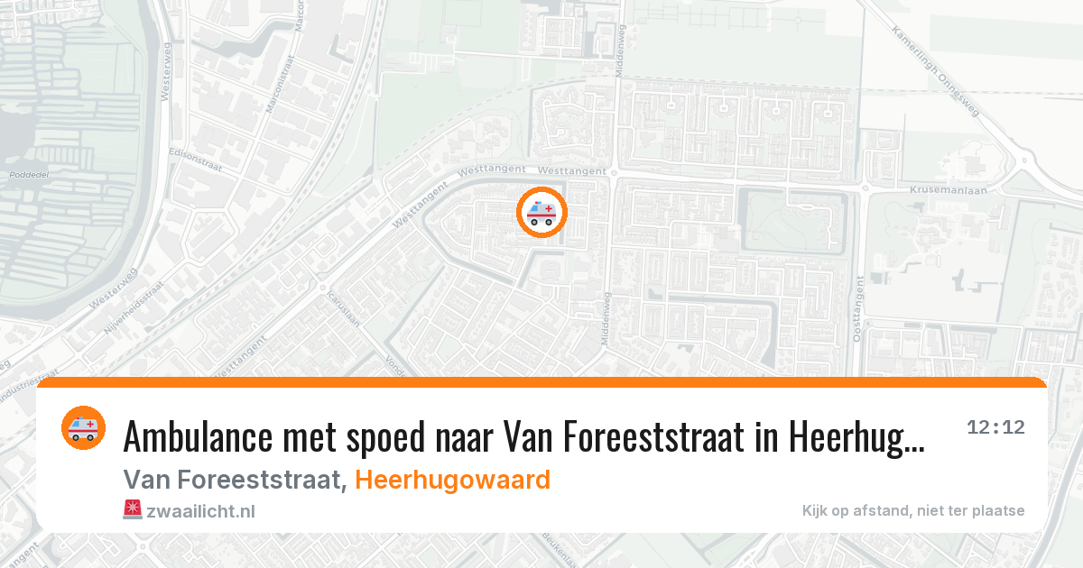 Ambulance met spoed naar Van Foreeststraat in Heerhugowaard — 18 mei 2026