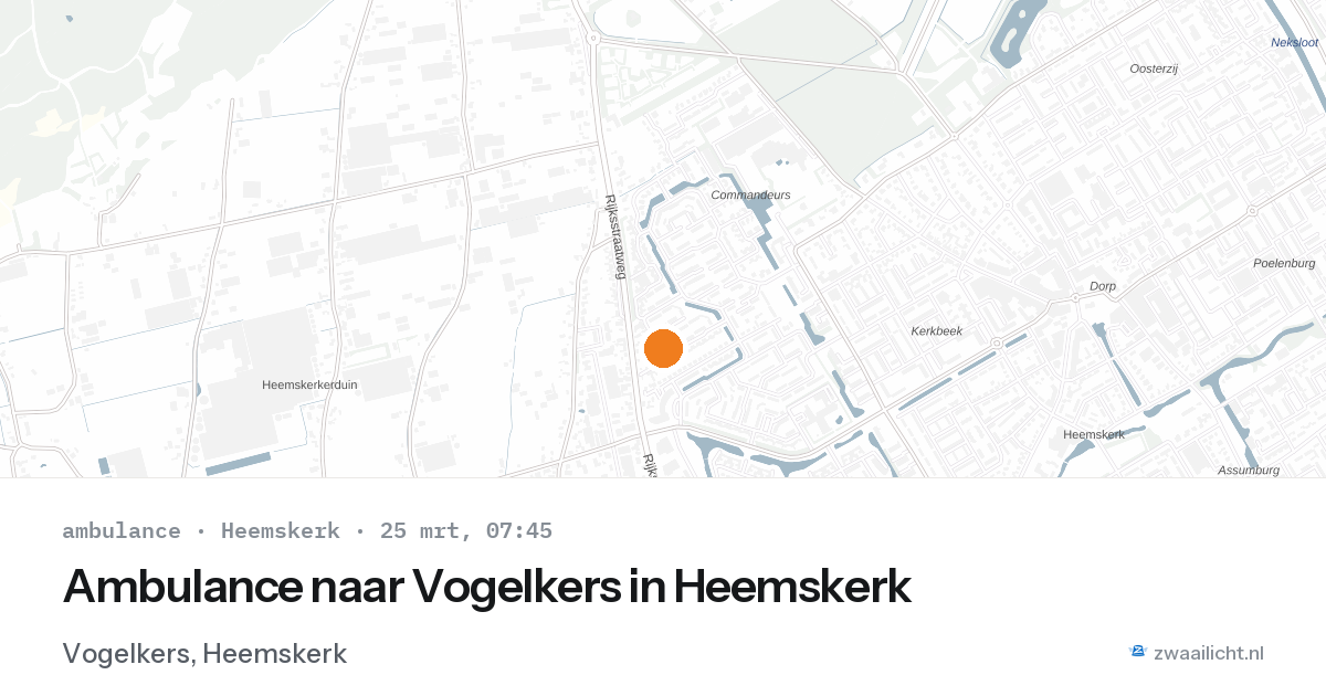 Ambulance naar Vogelkers in Heemskerk — 25 mrt 2026