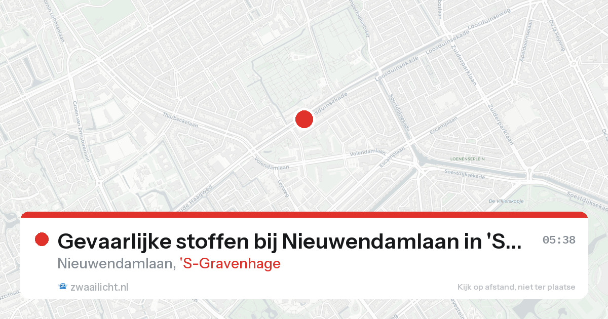 Gevaarlijke stoffen bij Nieuwendamlaan in 'S-Gravenhage — 16 aug 2026