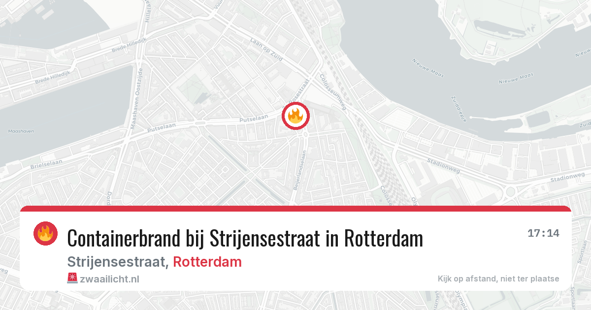 Containerbrand bij Strijensestraat in Rotterdam — 10 mei 2026
