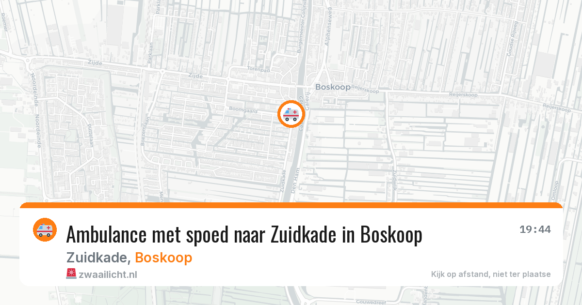 Ambulance met spoed naar Zuidkade in Boskoop — 22 mrt 2026