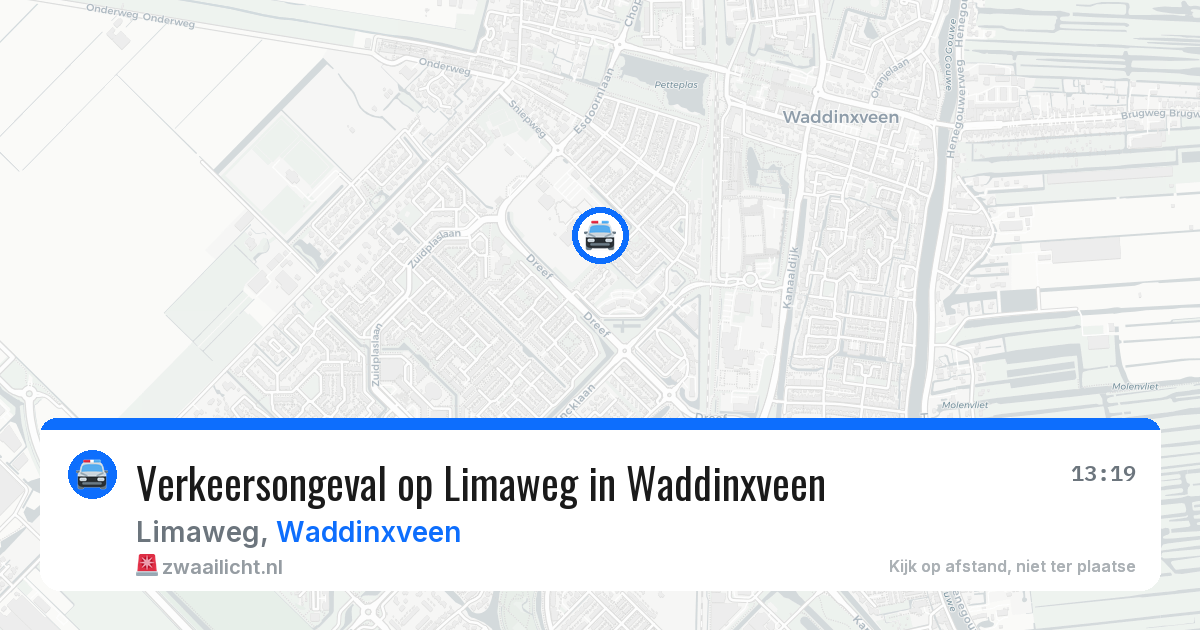 Verkeersongeval op Limaweg in Waddinxveen — 16 jun 2026