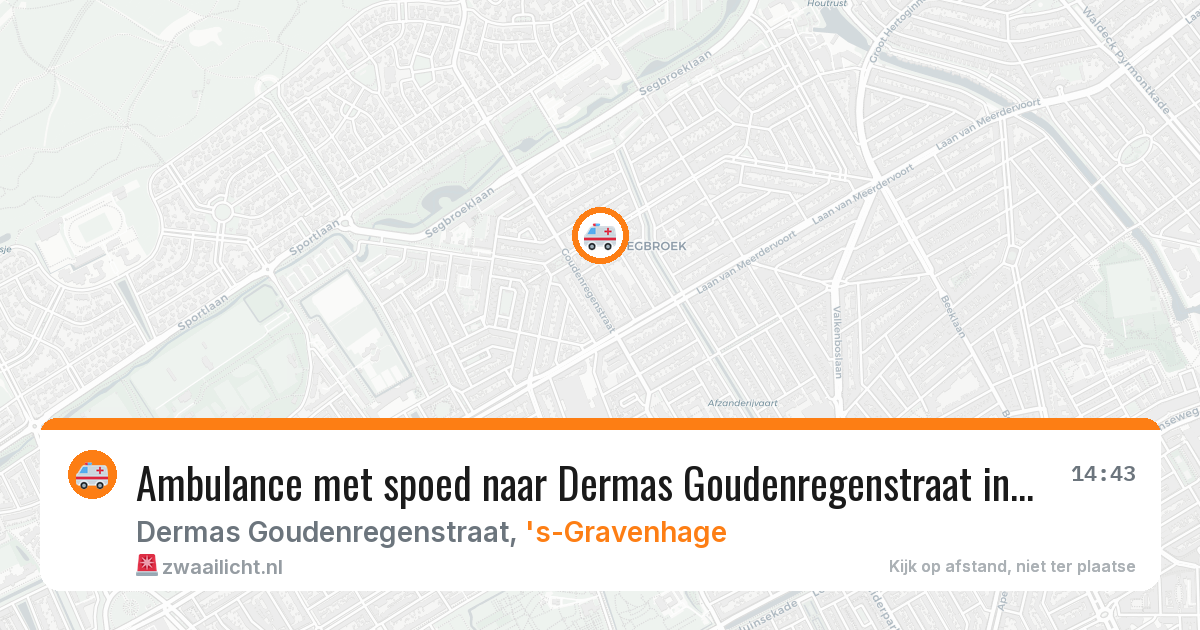 Ambulance met spoed naar Dermas Goudenregenstraat in 's-Gravenhage — 10 feb 2026