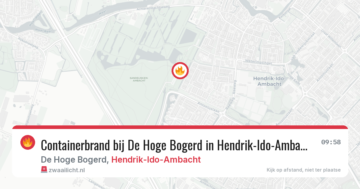 Containerbrand bij De Hoge Bogerd in Hendrik-Ido-Ambacht — 26 jun 2026