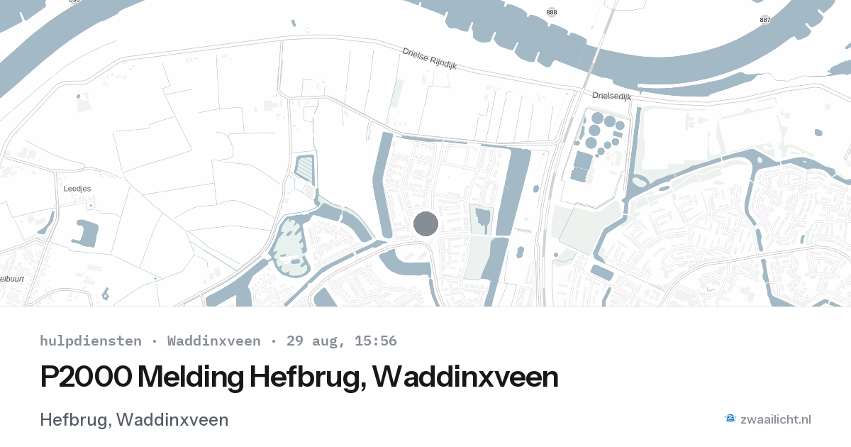 P2000 Melding Hefbrug, Waddinxveen — 29 aug 2026