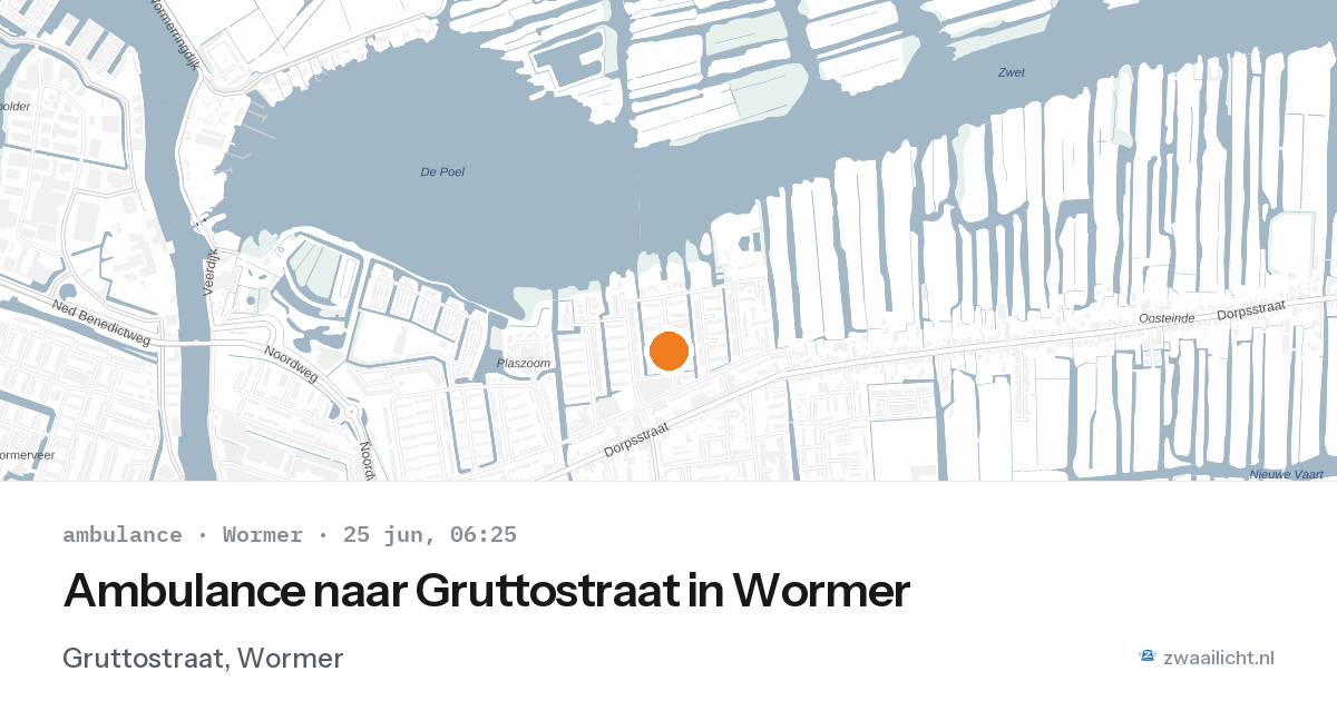 Ambulance naar Gruttostraat in Wormer — 25 jun 2026