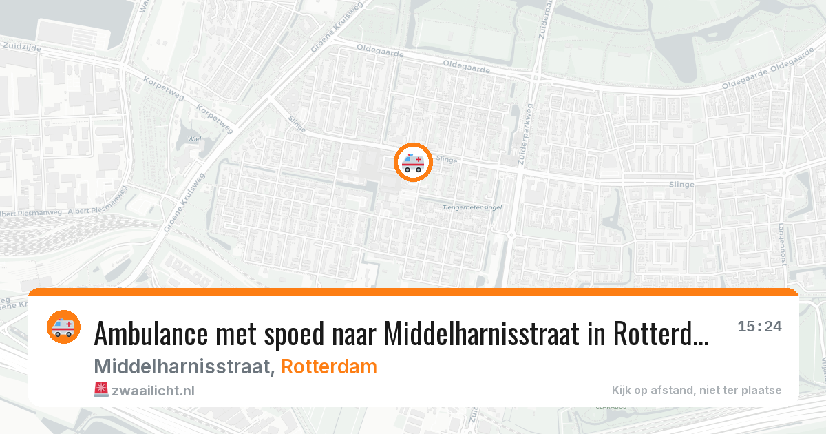 Ambulance met spoed naar Middelharnisstraat in Rotterdam — 16 mrt 2026