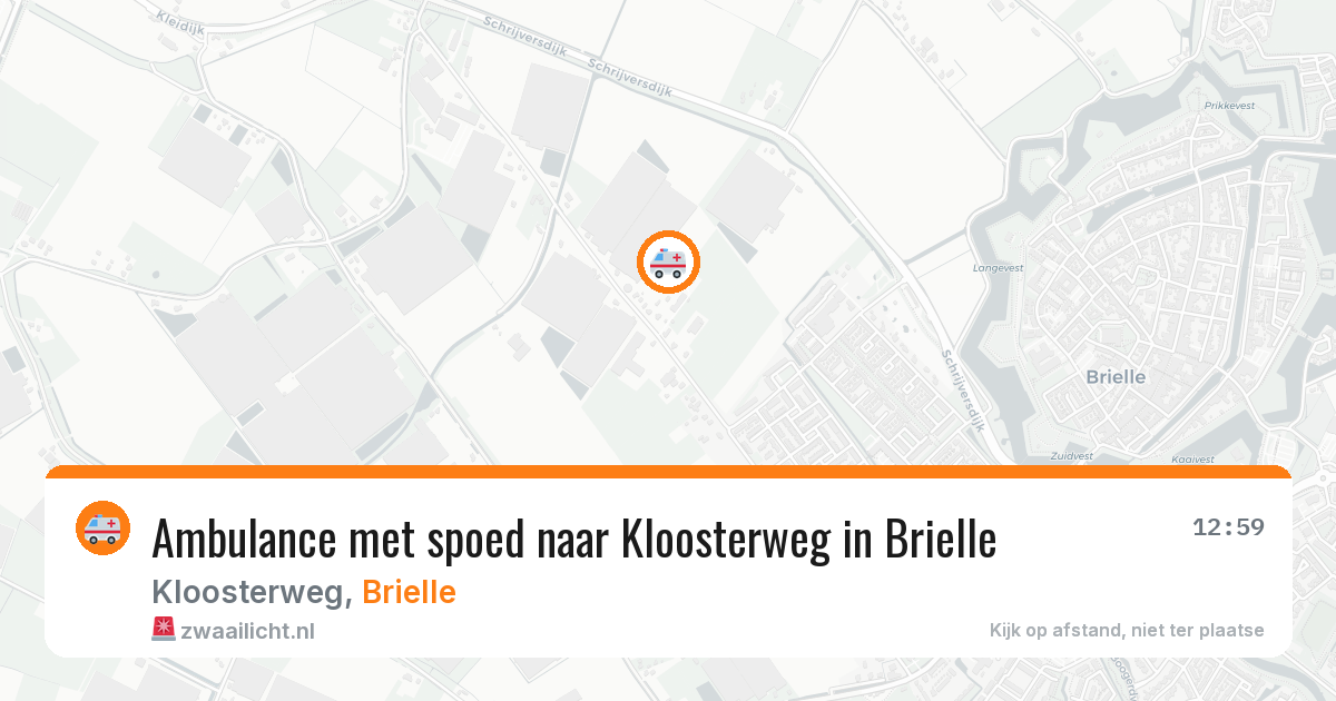 Ambulance met spoed naar Kloosterweg in Brielle — 14 aug 2026
