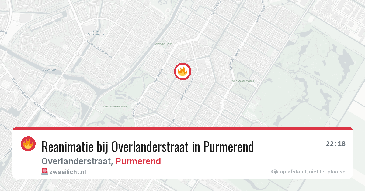 Reanimatie bij Overlanderstraat in Purmerend — 27 jul 2026