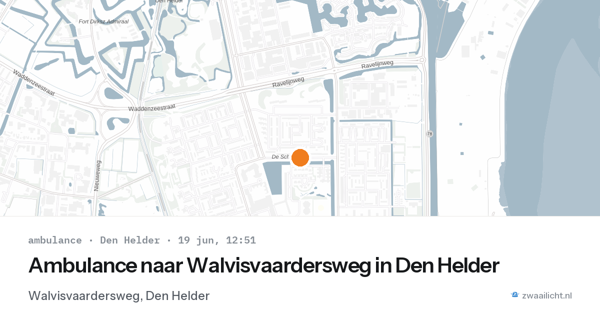 Ambulance naar Walvisvaardersweg in Den Helder — 19 jun 2026