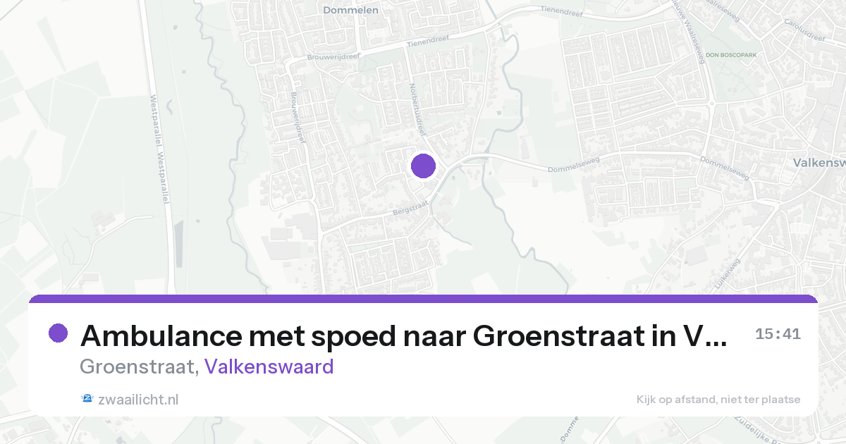 Ambulance met spoed naar Groenstraat in Valkenswaard — 24 aug 2026