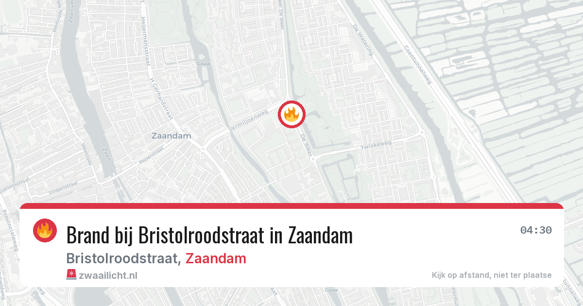 Brand bij Bristolroodstraat in Zaandam — 4 jul 2026