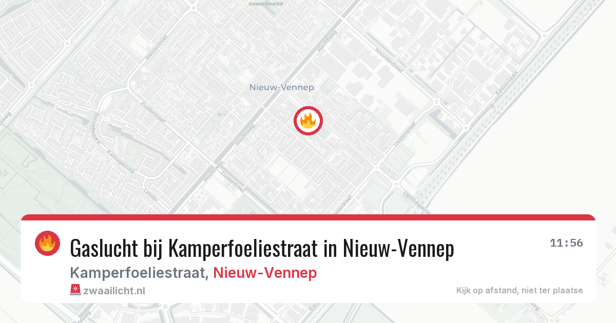 Gaslucht bij Kamperfoeliestraat in Nieuw-Vennep — 1 aug 2026