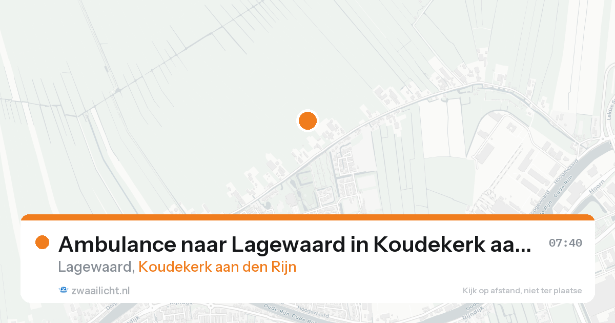 Ambulance naar Lagewaard in Koudekerk aan den Rijn — 18 aug 2026