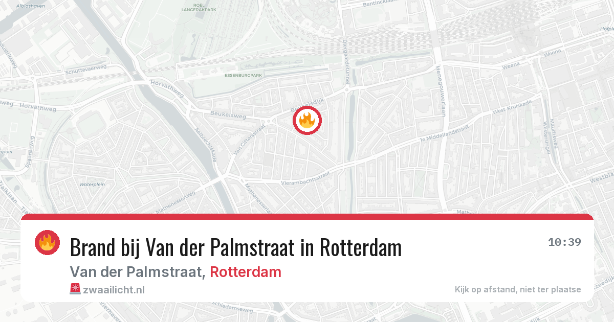 Brand bij Van der Palmstraat in Rotterdam — 18 jun 2026