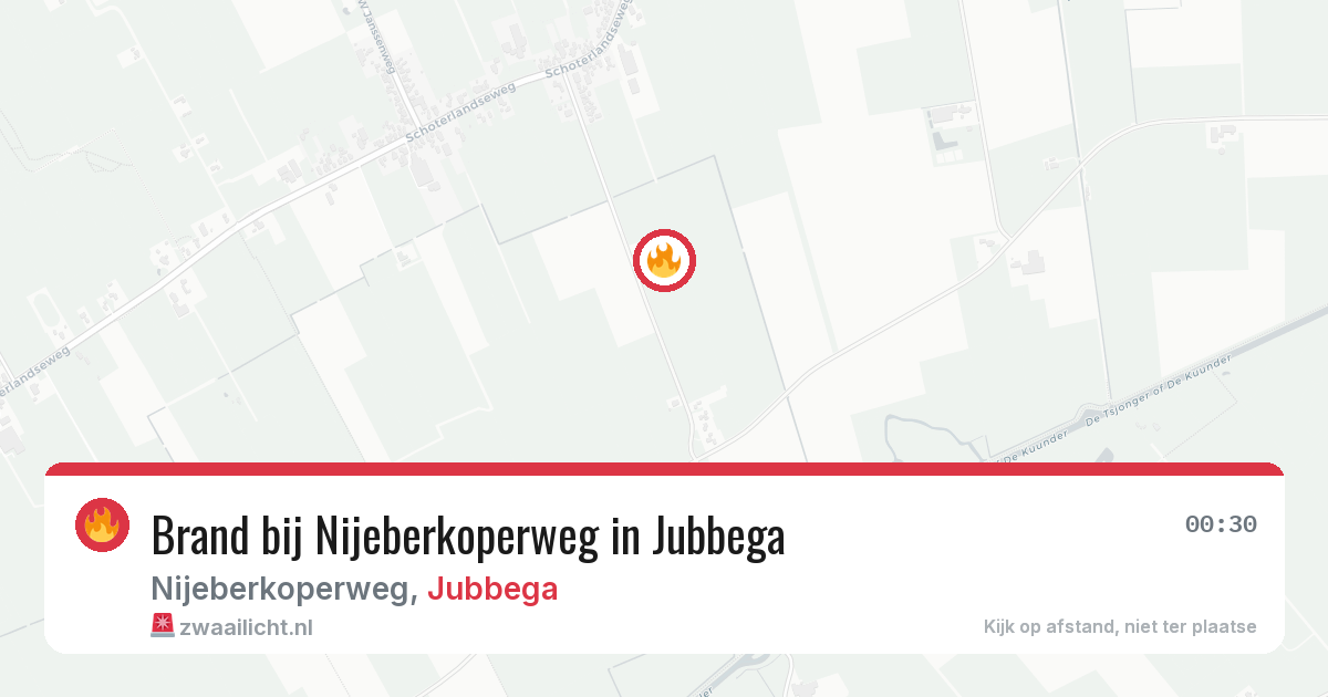 Brand bij Nijeberkoperweg in Jubbega — 20 jun 2026