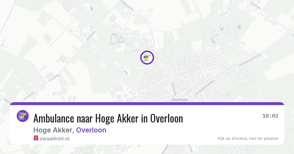 Ambulance naar Hoge Akker in Overloon — 22 jun 2026