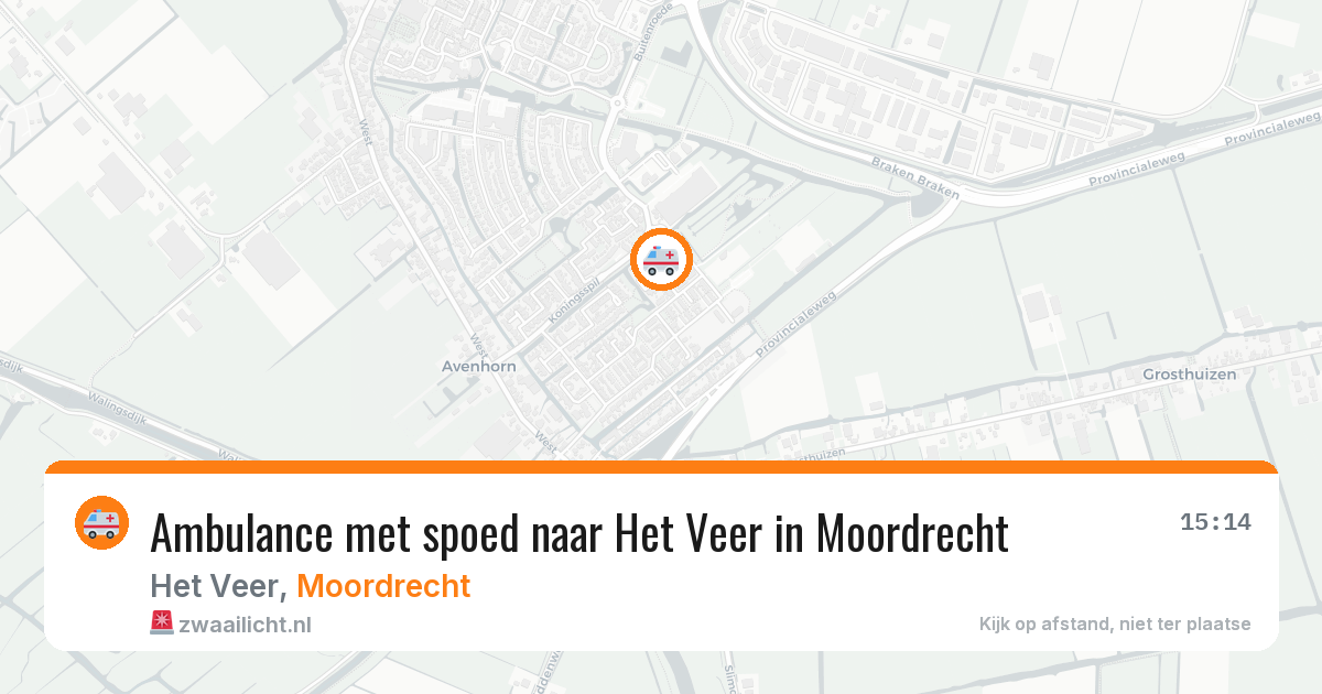 Ambulance met spoed naar Het Veer in Moordrecht — 11 aug 2026
