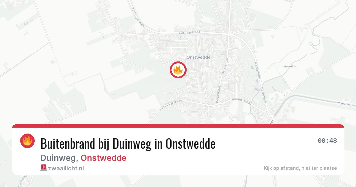 Buitenbrand bij Duinweg in Onstwedde — 3 mrt 2026