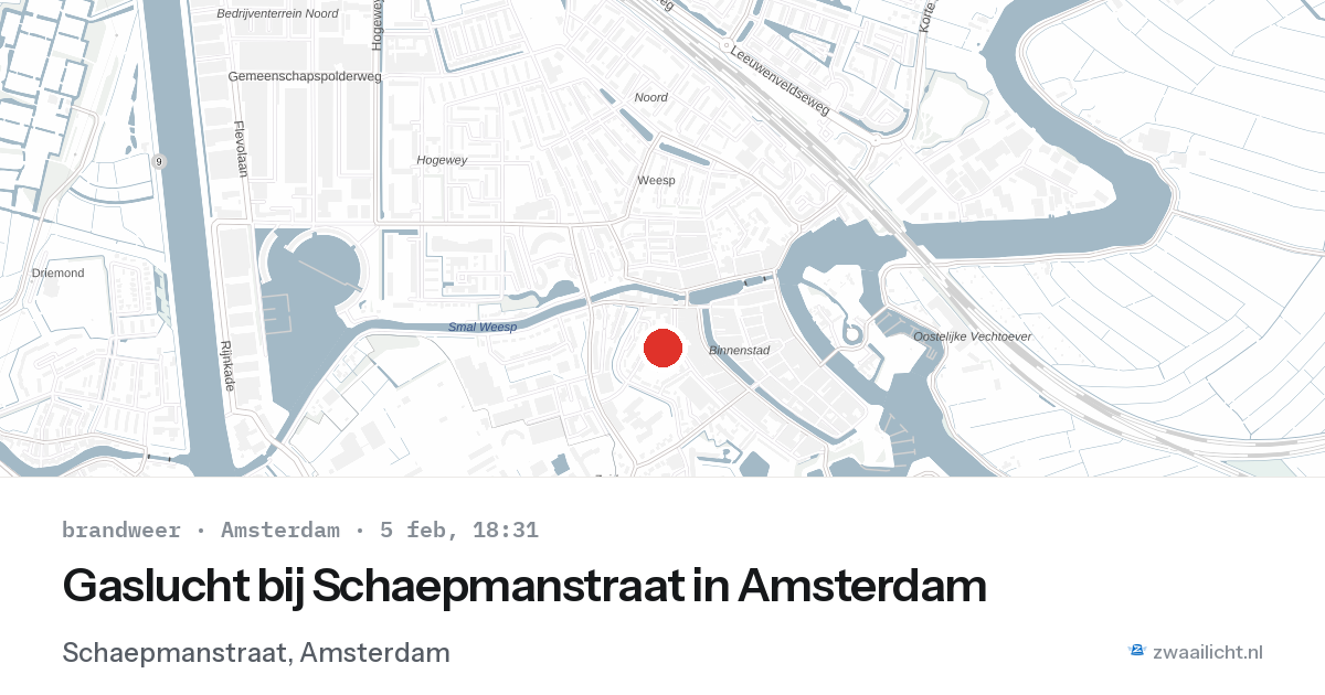 Gaslucht bij Schaepmanstraat in Amsterdam — 5 feb 2026