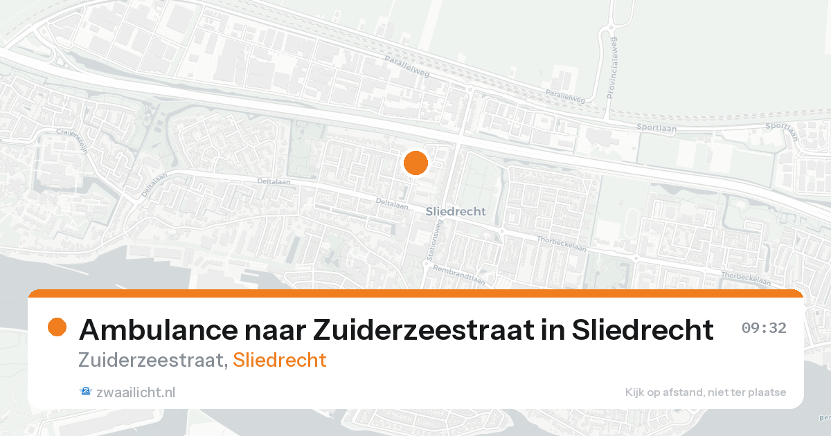 Ambulance naar Zuiderzeestraat in Sliedrecht — 26 aug 2026