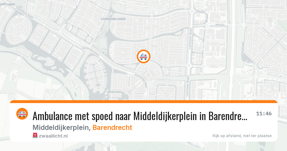 Ambulance met spoed naar Middeldijkerplein in Barendrecht — 28 mei 2026