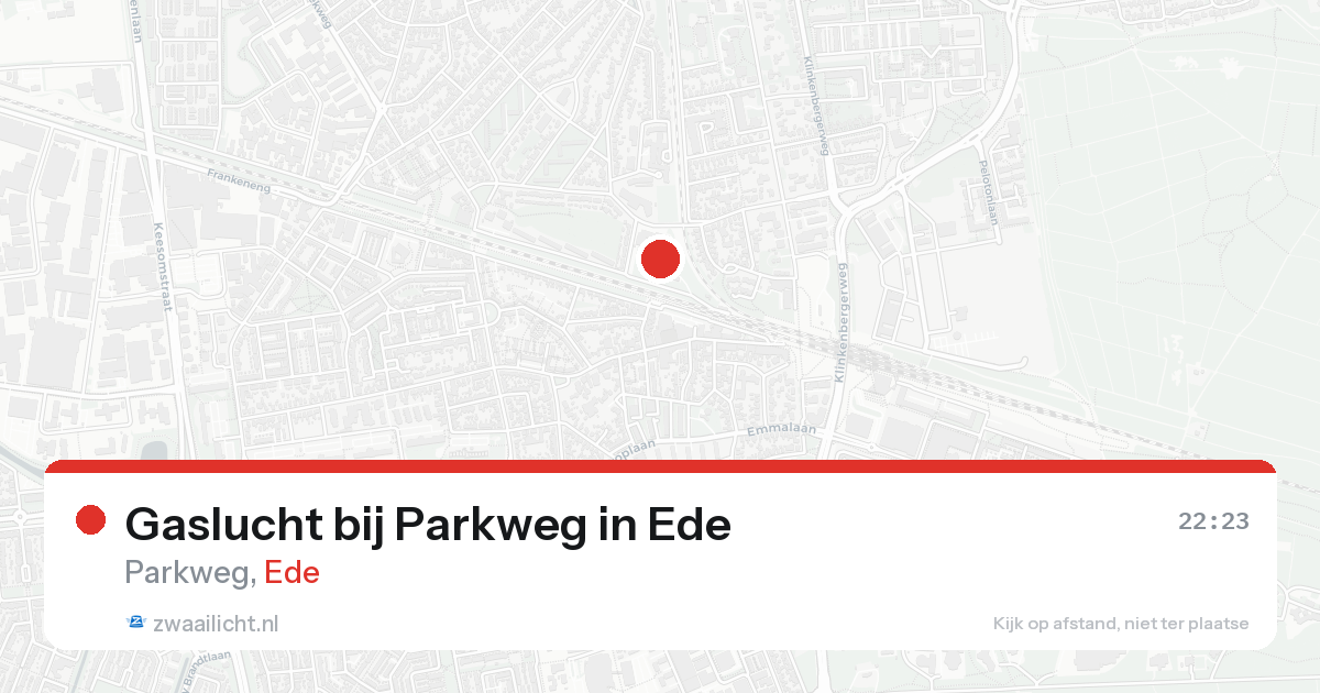 Gaslucht bij Parkweg in Ede — 21 aug 2026